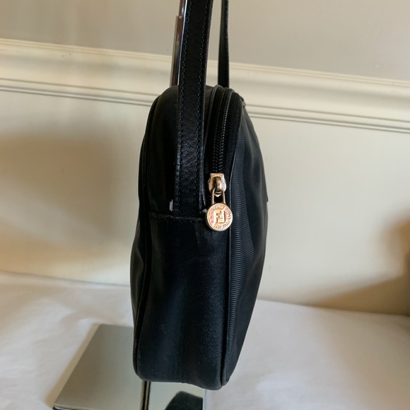 Vintage Pre-1980 FENDI Black Leather Pequin Domed Shoulder Bag - Picture 3 of 10